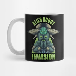 alien robot invasion Mug